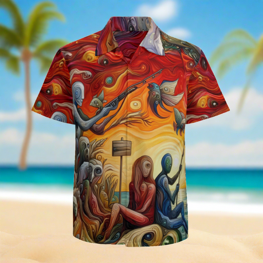 A Fisherman's Desire | Polyester Hawaiian Shirt