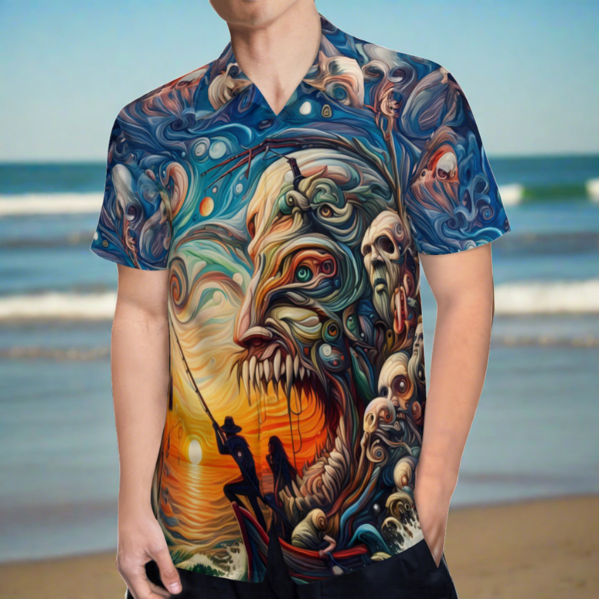 A Fisherman's Nightmare | Polyester Hawaiian Shirt