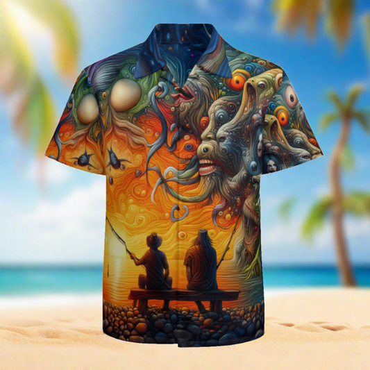 A Fisherman's Hallucination | Polyester Hawaiian Shirt