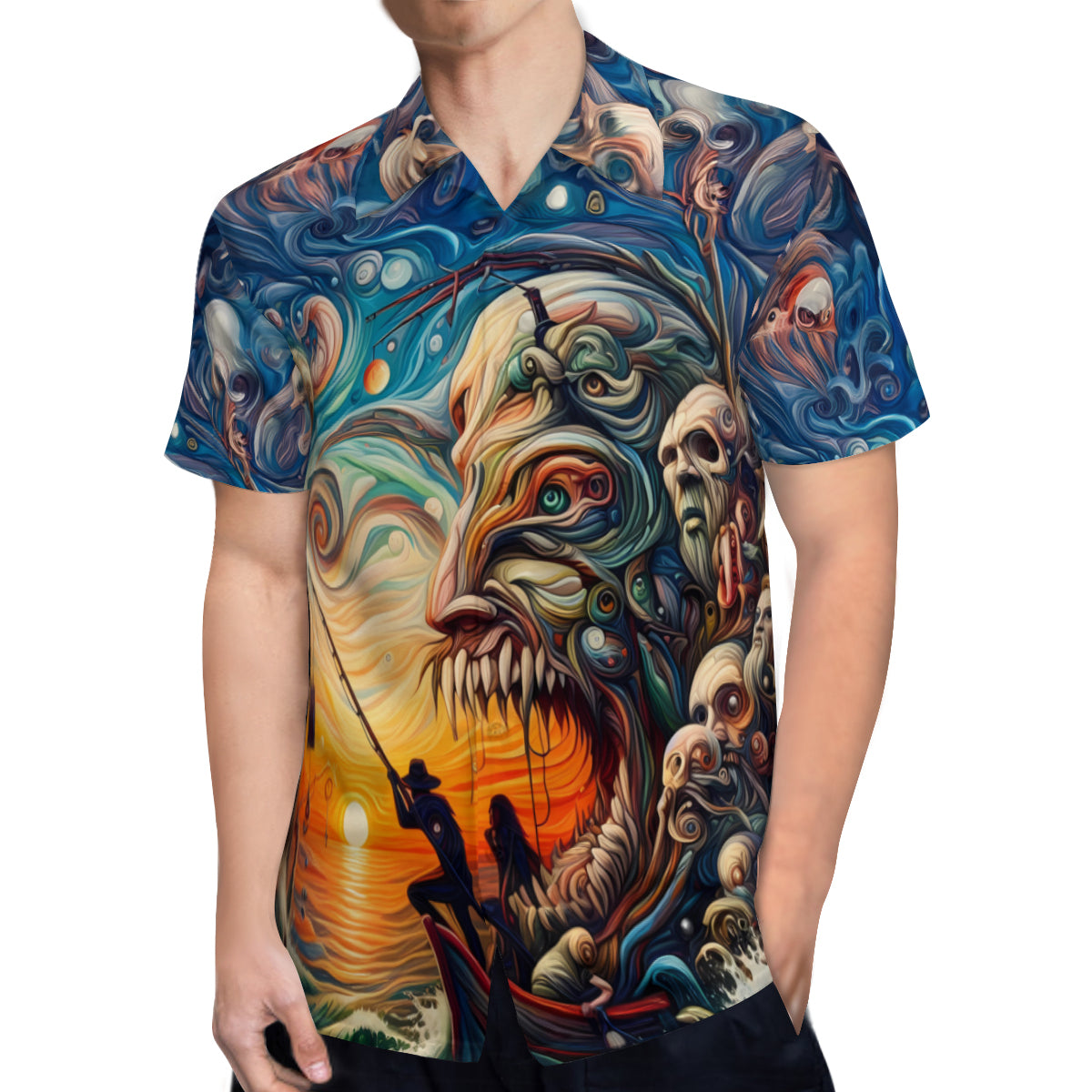 A Fisherman's Nightmare | Polyester Hawaiian Shirt Singularity Design