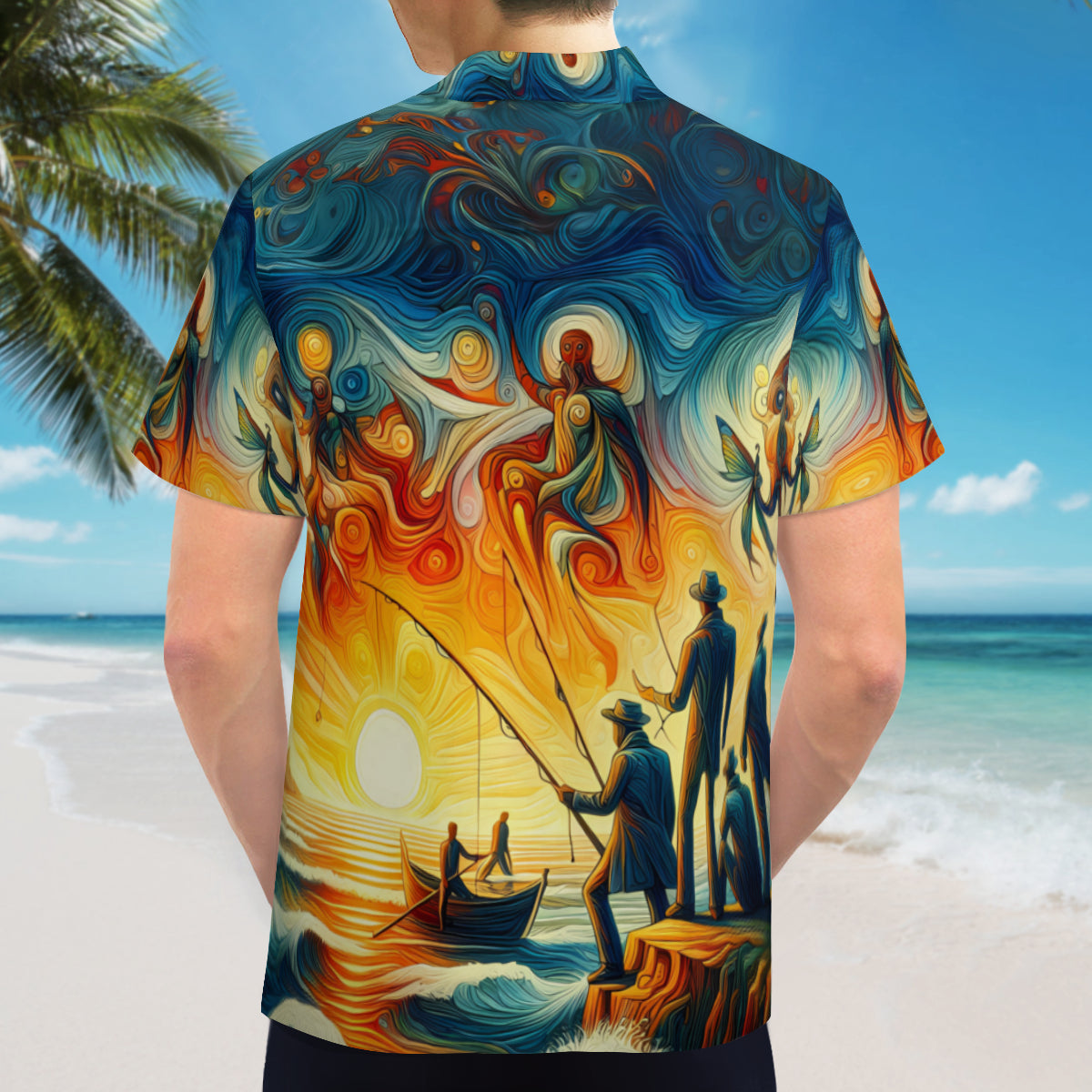 A Fisherman's Fantasy | Polyester Hawaiian Shirt Singularity Design