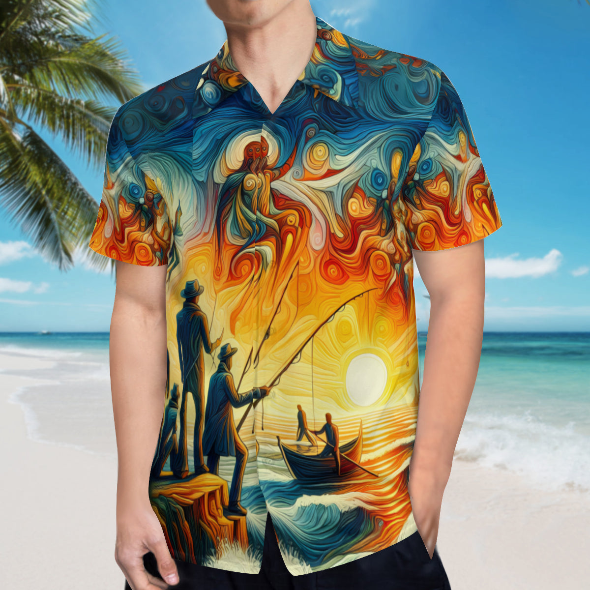 A Fisherman's Fantasy | Polyester Hawaiian Shirt Singularity Design