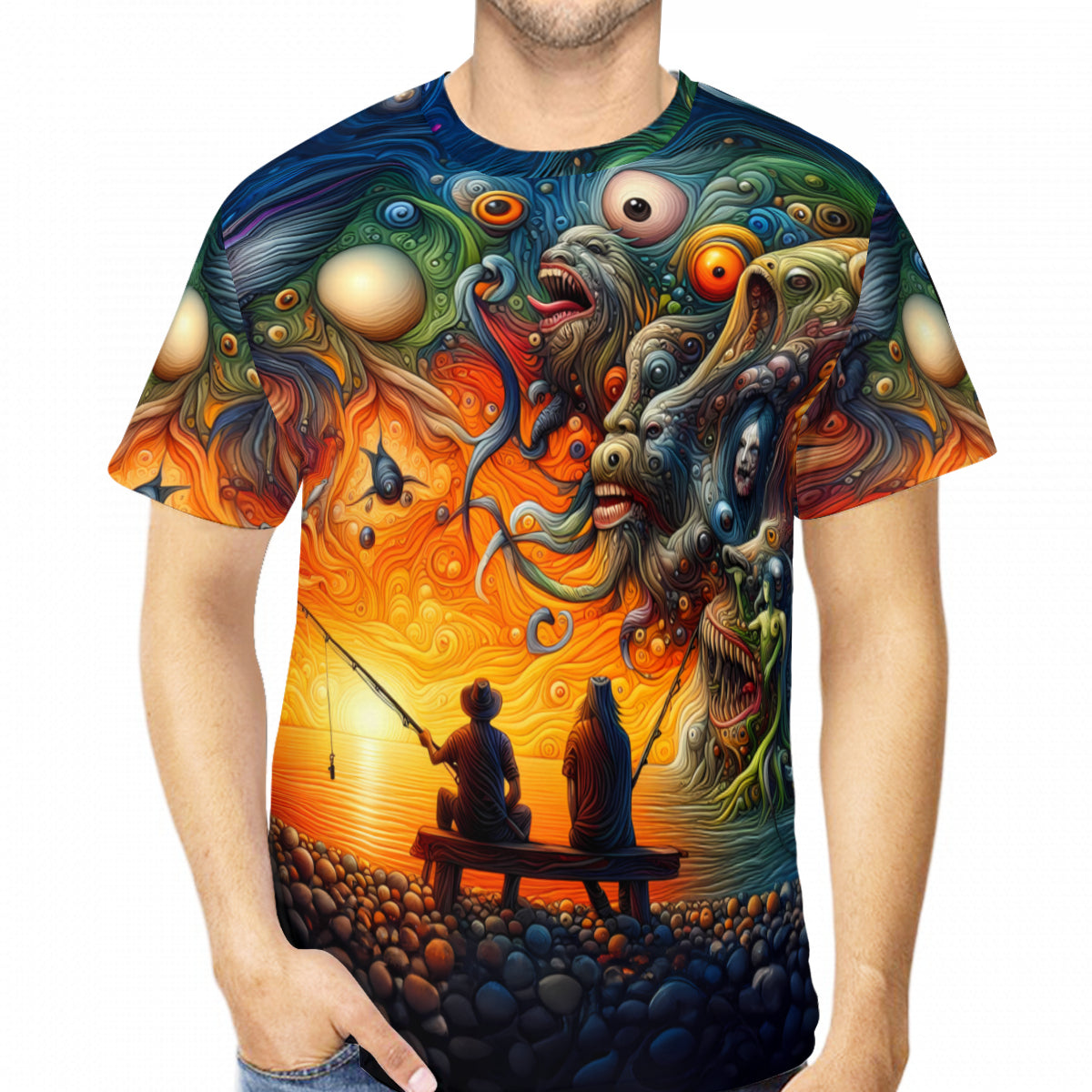 A Fisherman's Hallucination | Cotton T-Shirt Singularity Design