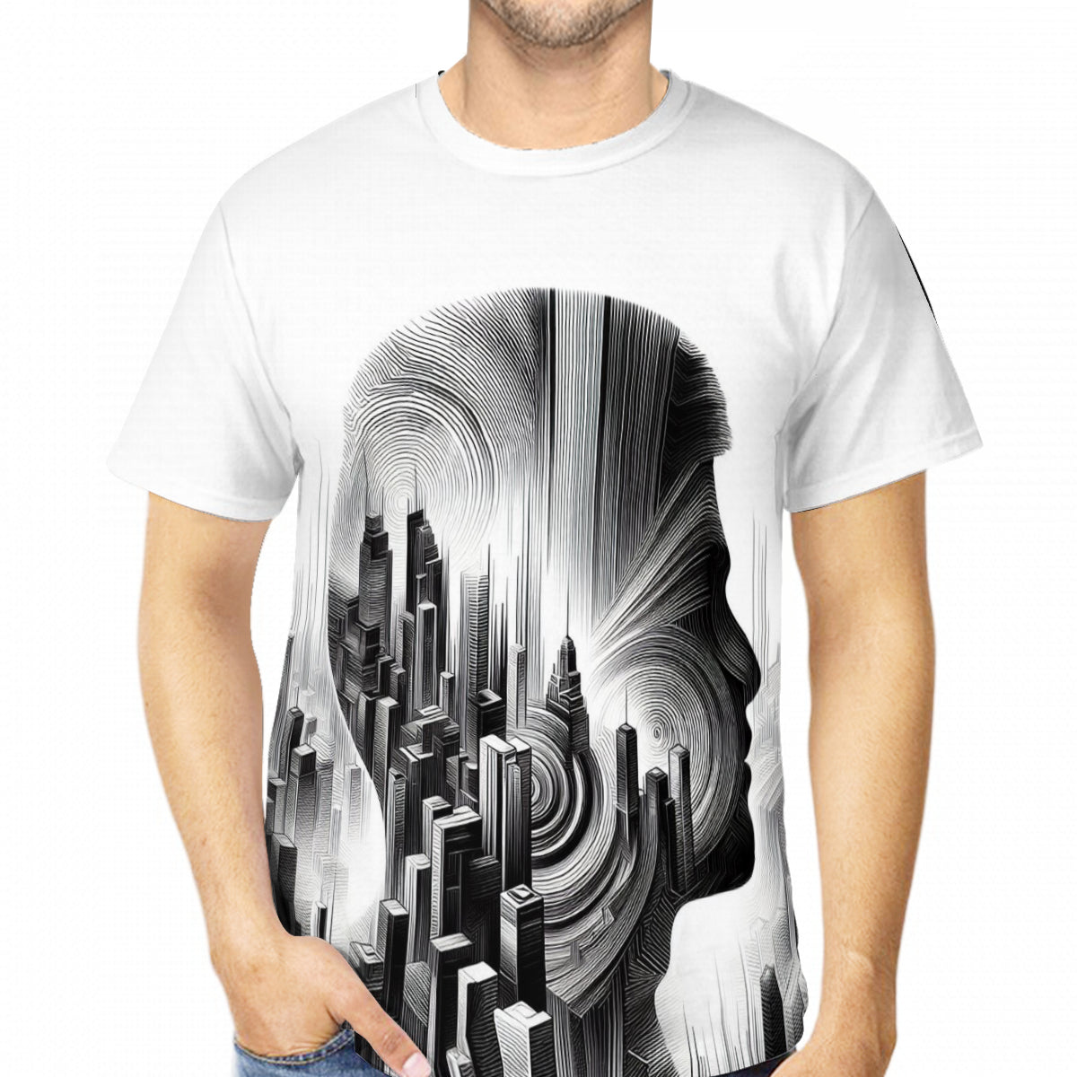 Face and the city | Cotton T-Shirt Singularity Design