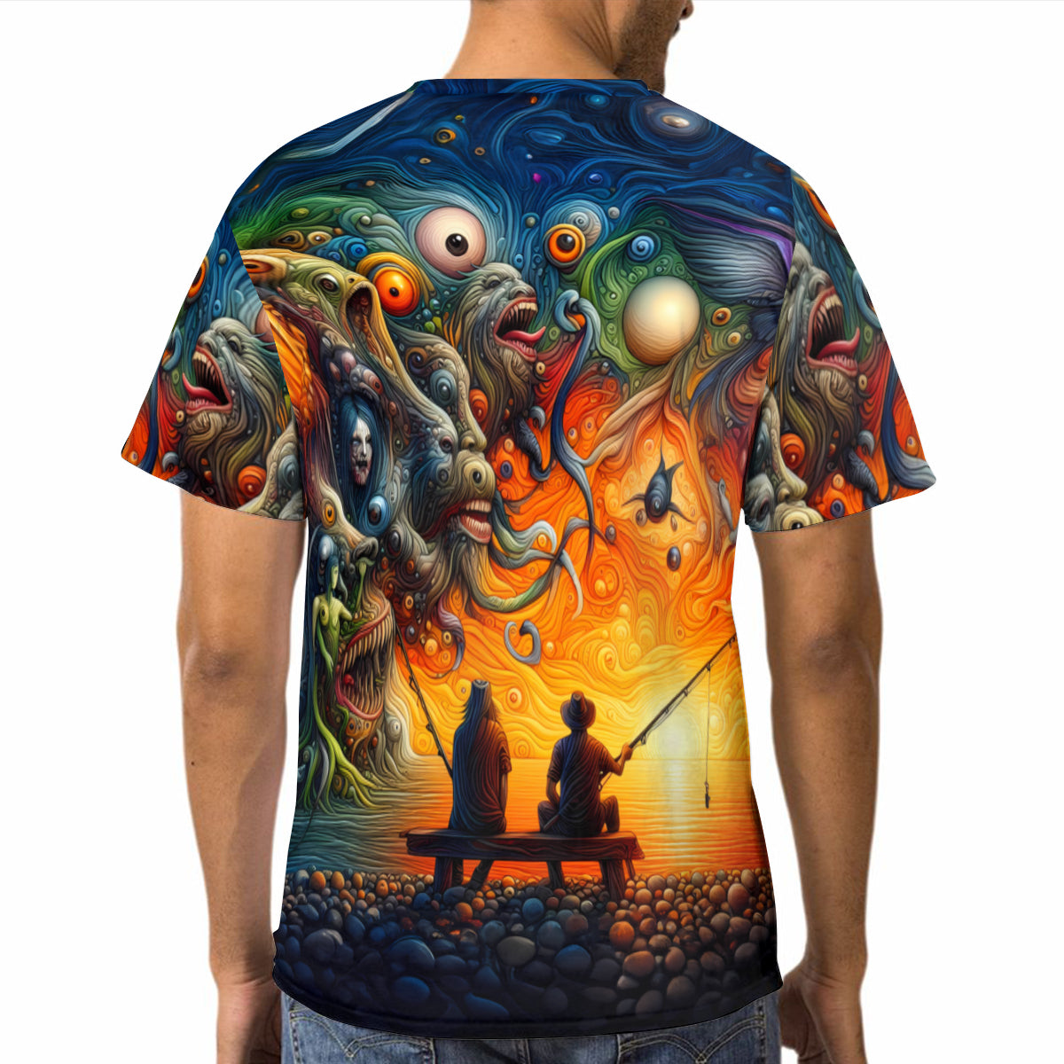 A Fisherman's Hallucination | Cotton T-Shirt Singularity Design